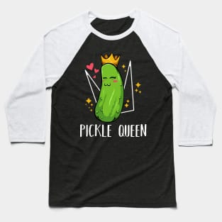 Pickle - Pickle Queen - Funny Kawaii Vegetable Vegan Baseball T-Shirt